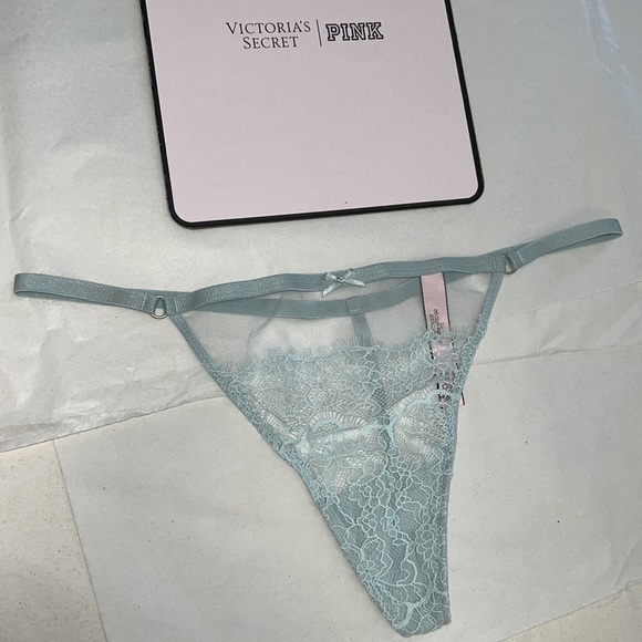 (L) Victoria's Secret Mesh & Lace VString THONG Panty - Picture 4 of 12